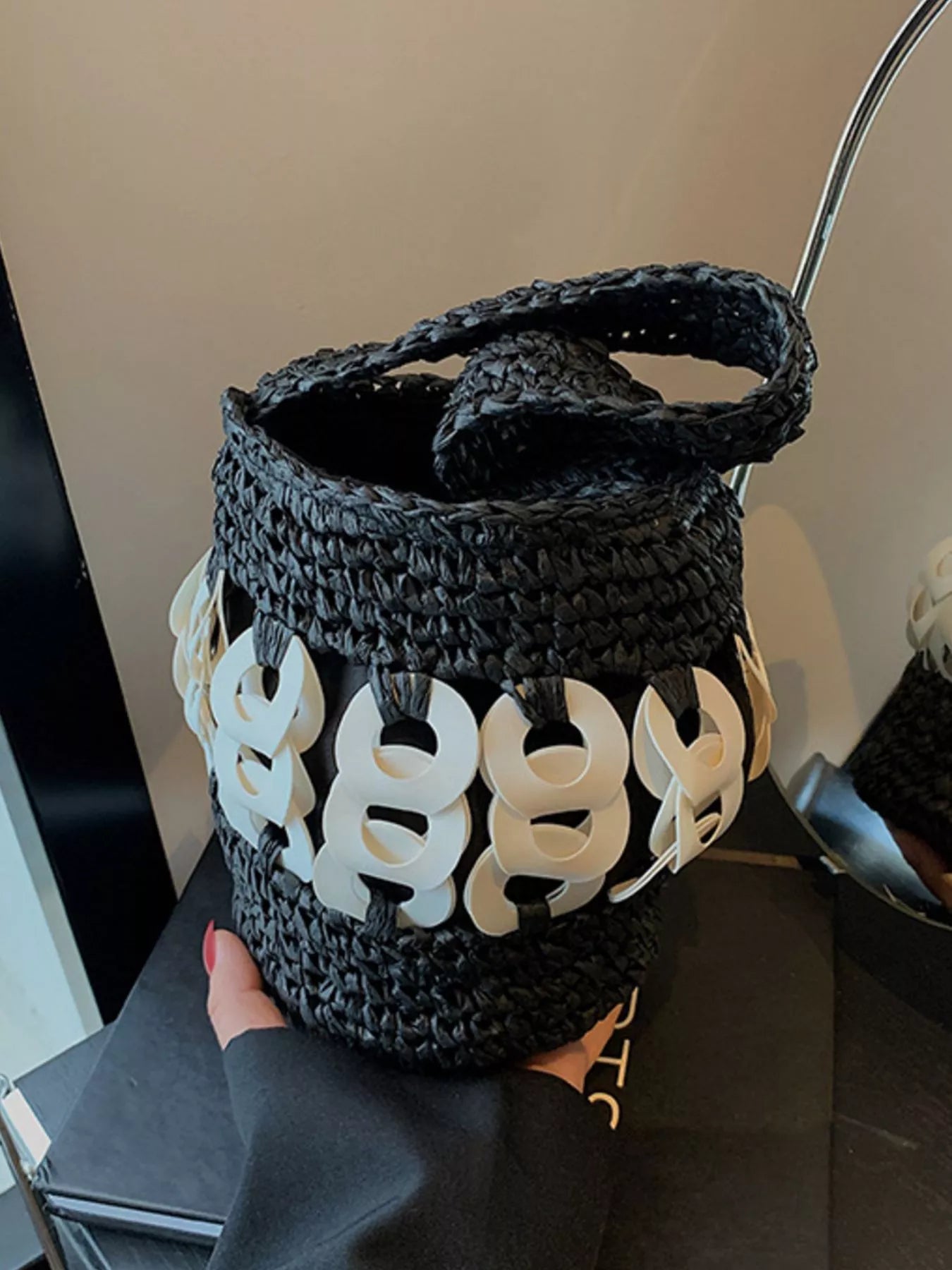Woven Bucket Handbag – image 4