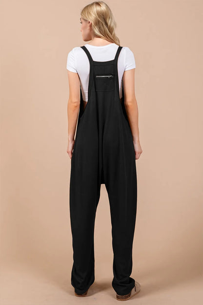 Oh Full Size V-Neck Wide Strap Overalls with Pockets-Nordavory