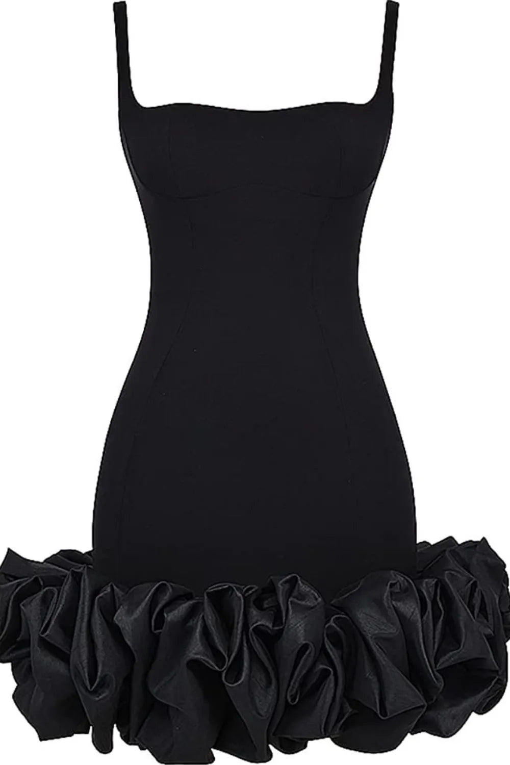 Ruched Square Neck Sleeve Mini Dress-Nordavory