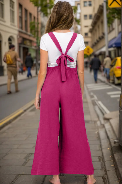 Double Take Full Size Wide Leg Overalls with Pockets-Nordavory