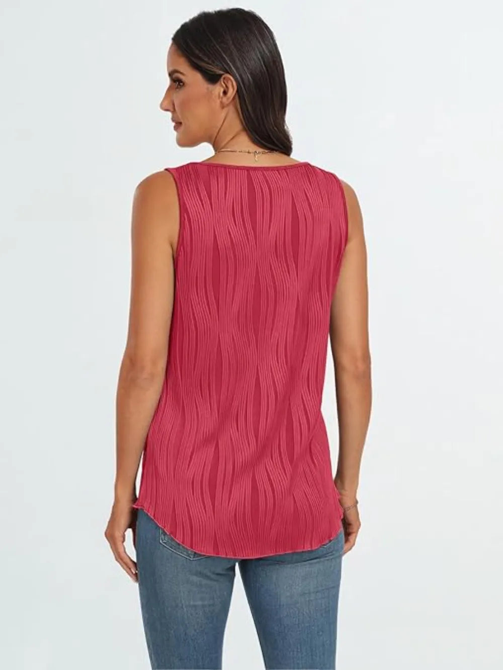 Round Neck Wide Strap Tank-Nordavory