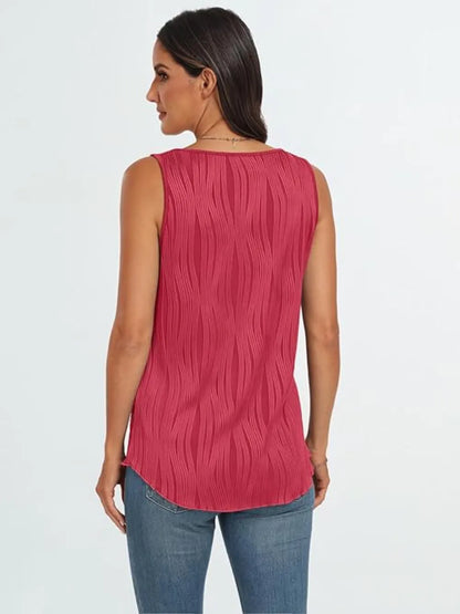Round Neck Wide Strap Tank-Nordavory