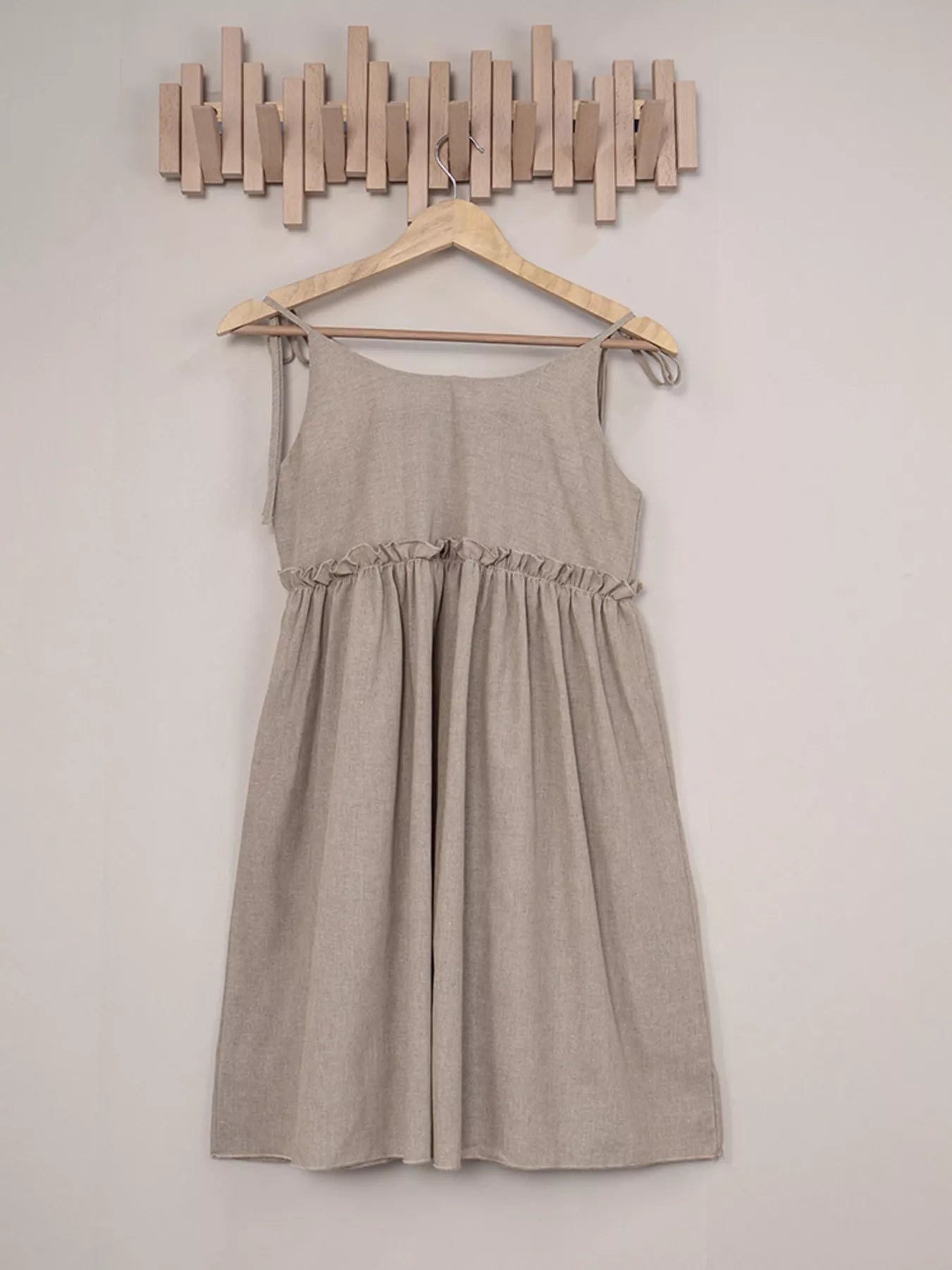 Frill Tied-Shoulder Cotton Mini Dress – image 16