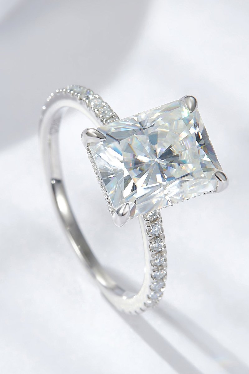 4 Carat Moissanite 4-Prong Side Stone Ring-Nordavory