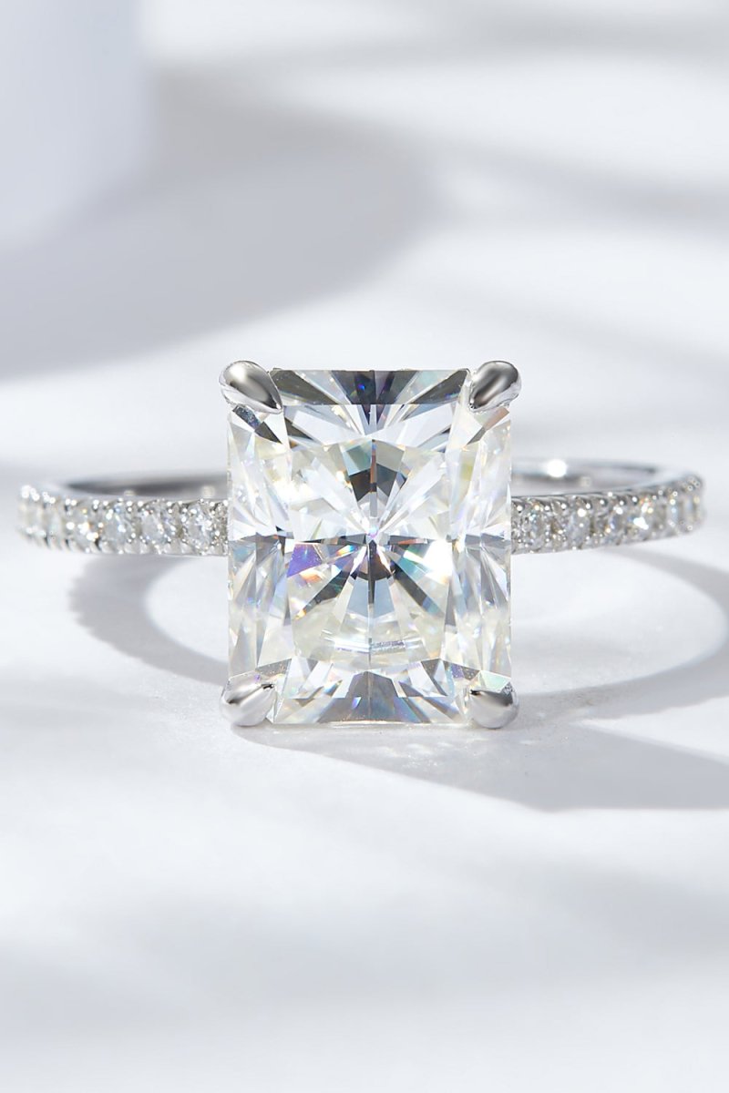 4 Carat Moissanite 4-Prong Side Stone Ring-Nordavory