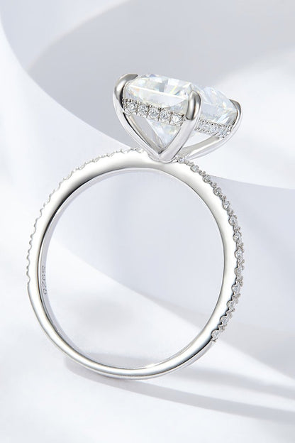 4 Carat Moissanite 4-Prong Side Stone Ring-Nordavory