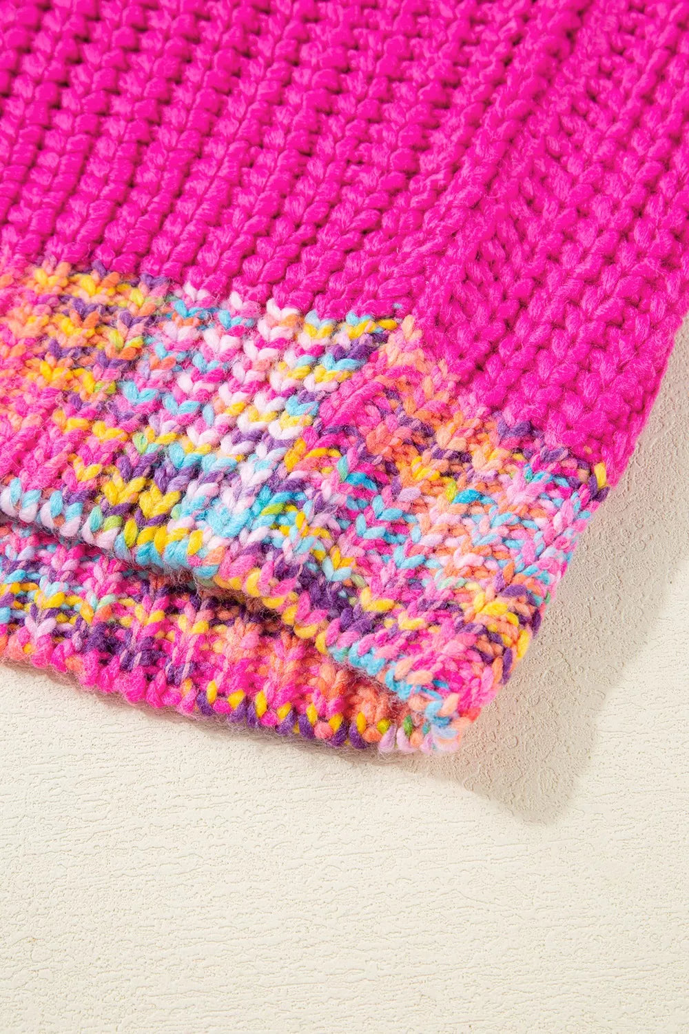 Colorful Knit Crew Neck Sweater-Nordavory