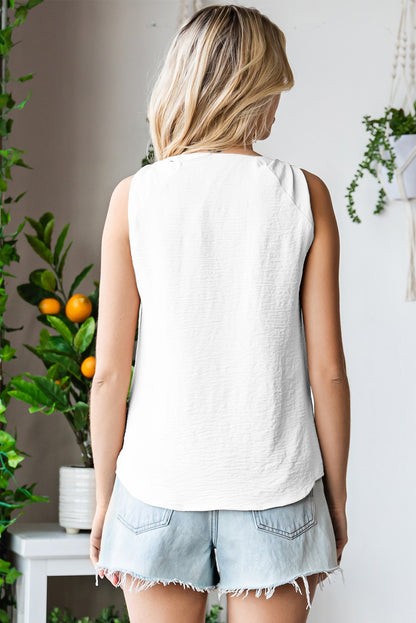 Knot Detail V-Neck Tank-Nordavory