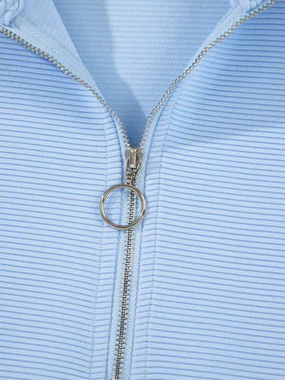 Half Zip Short Sleeve Polo and Shorts Set-Nordavory