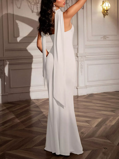 Tube Mermaid Maxi Dress with Scarf Detail-Nordavory