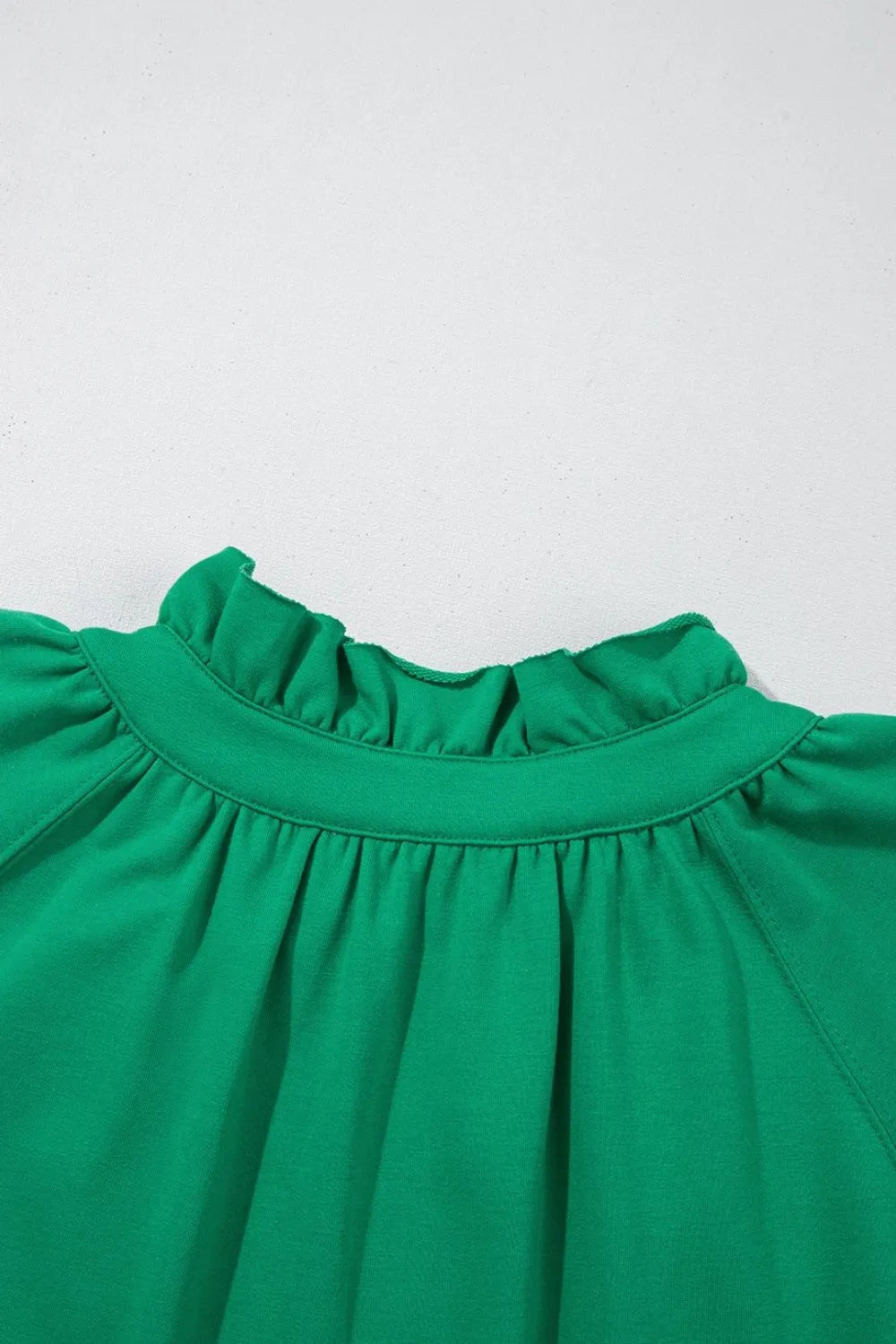 Frill Zip Front Puff Sleeve Top and Skort Set-Nordavory