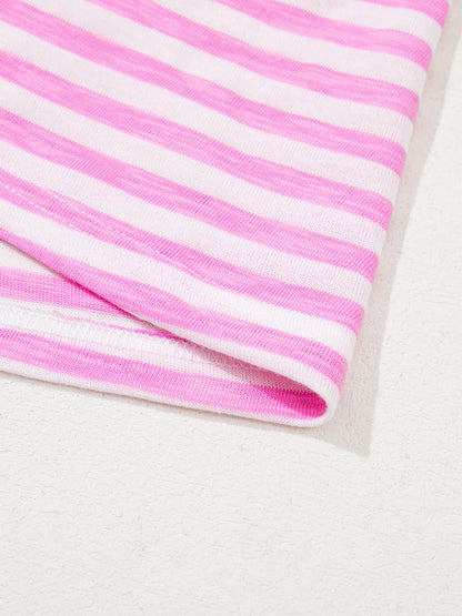 Striped V-Neck T-Shirt-Nordavory