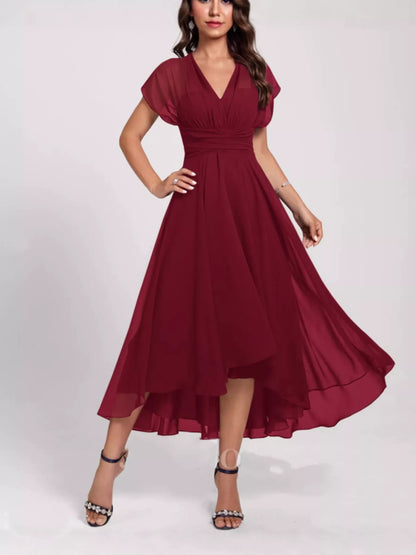 Ruched A-Line Midi Dress-Nordavory