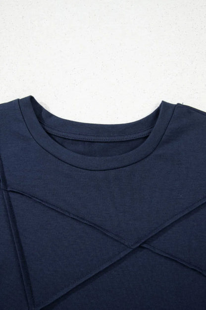 Solid Color Round Neck T Shirt-Nordavory