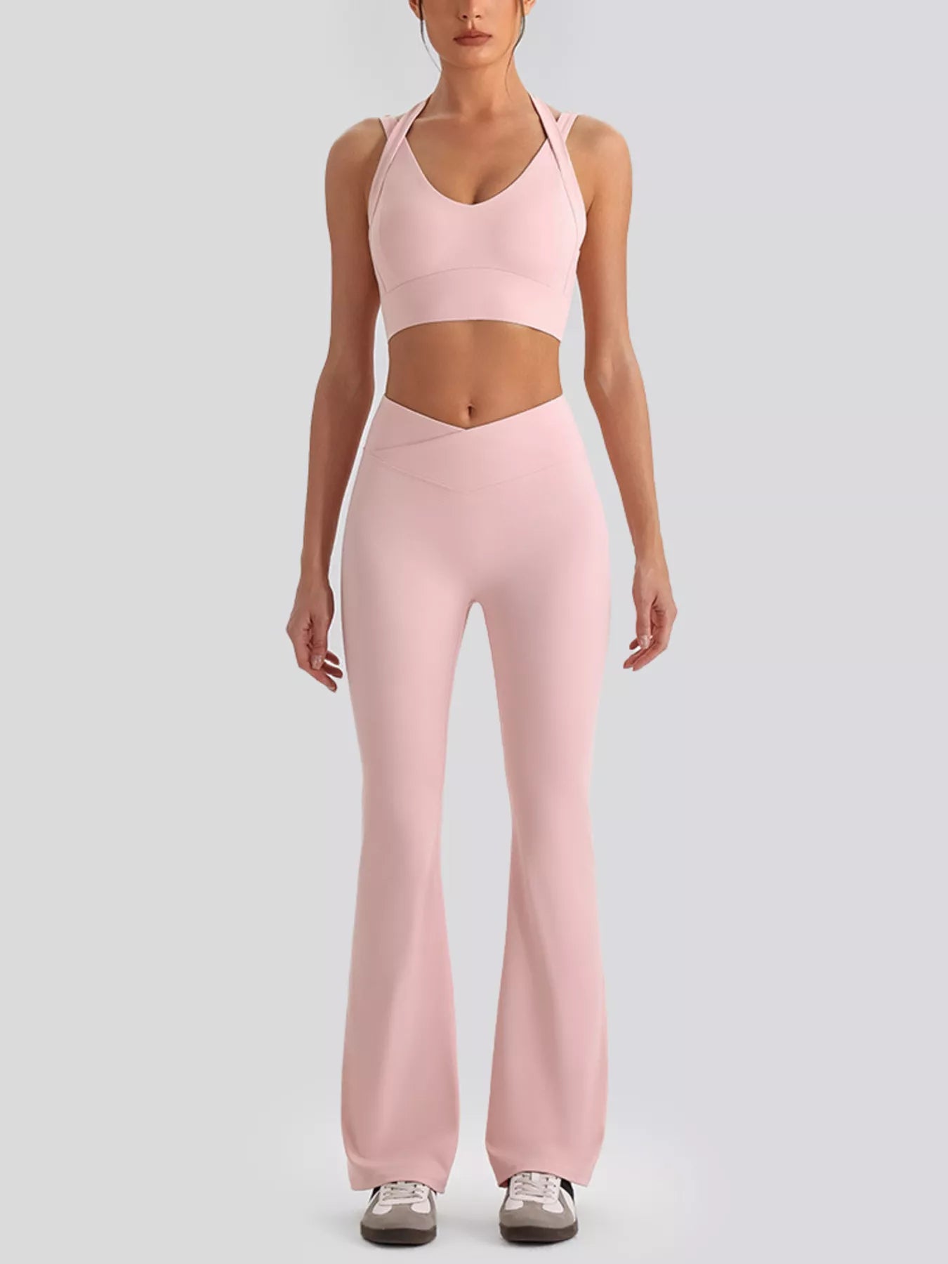 Seamless Criss-Cross V-Neck Tank and Leggings Active Set – image 7