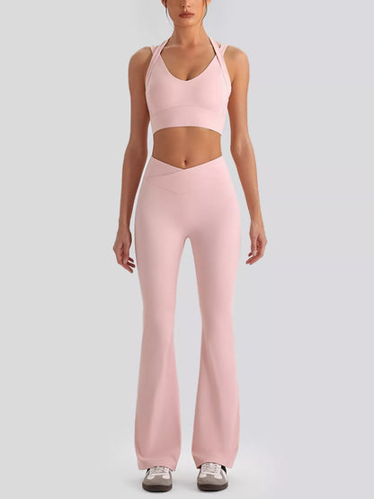 Seamless Criss-Cross V-Neck Tank and Leggings Active Set – image 7