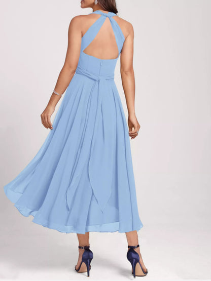 Ruched A-Line Midi Dress-Nordavory