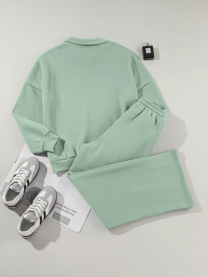 Relaxed Zip-Up Jacket & Drawstring Pants Set – image 34