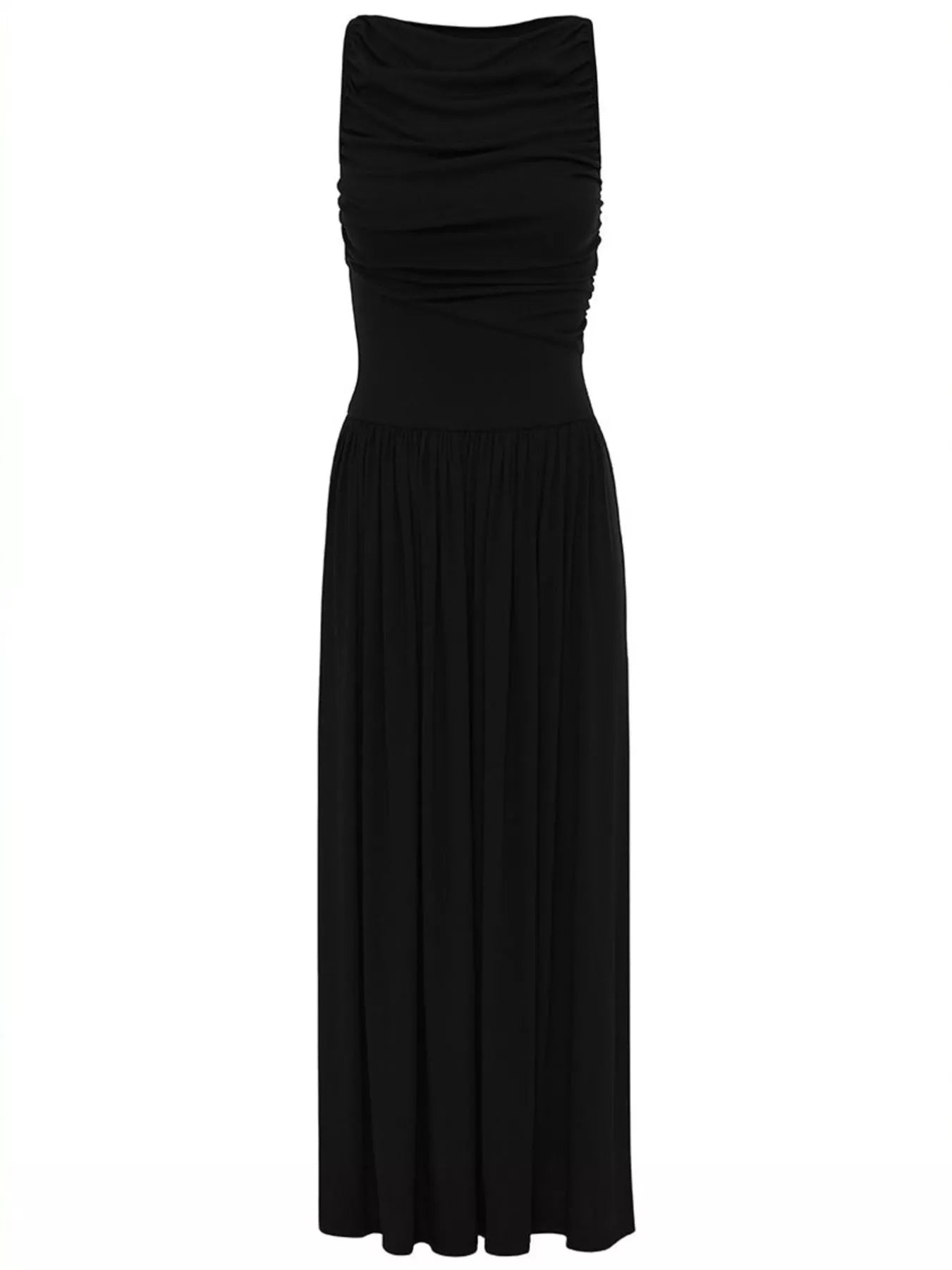 Full Size Ruched Sleeveless Maxi Dress Plus Size-Nordavory
