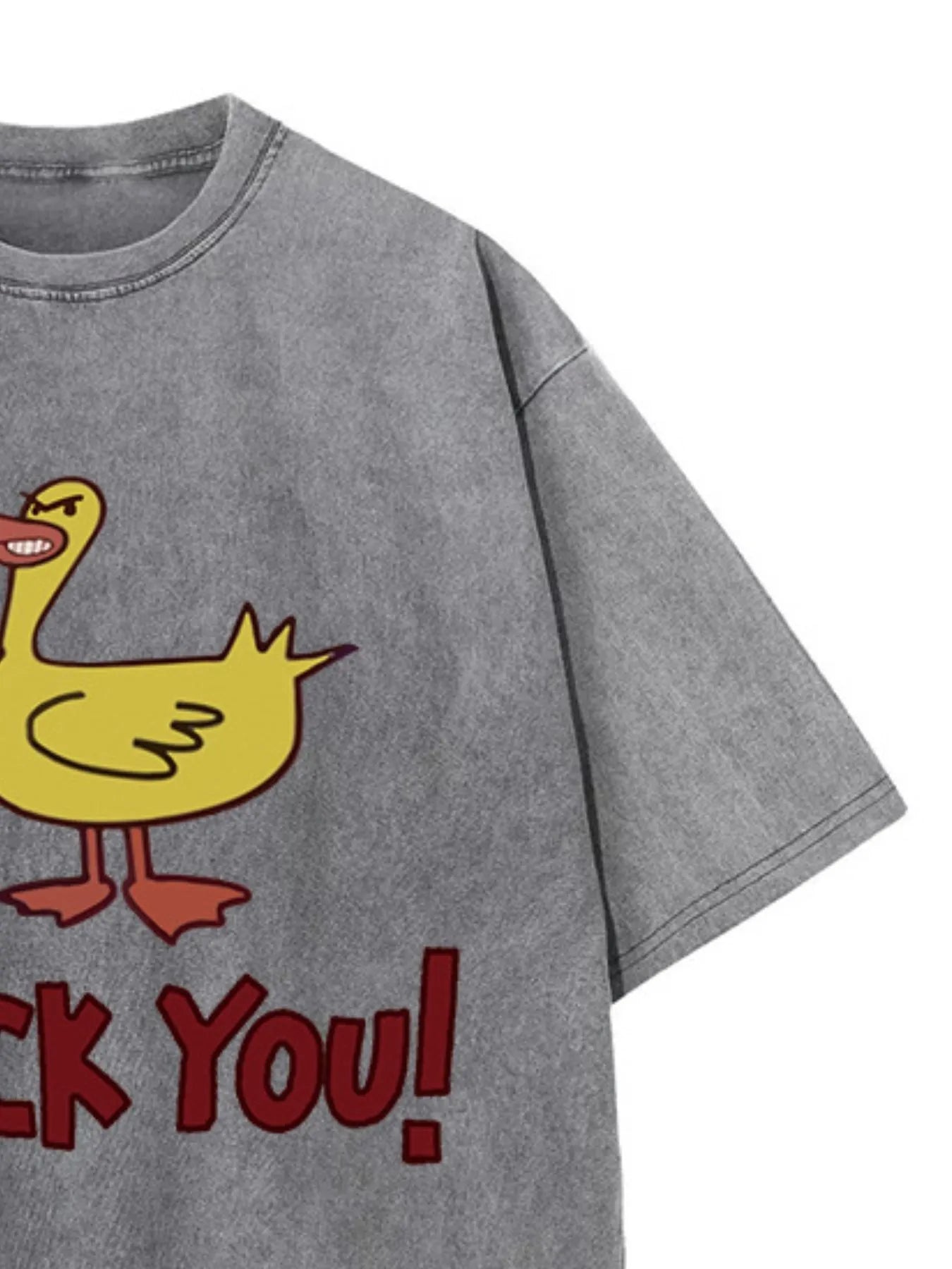Duck Graphic Oversized Round Neck T-Shirt-Nordavory