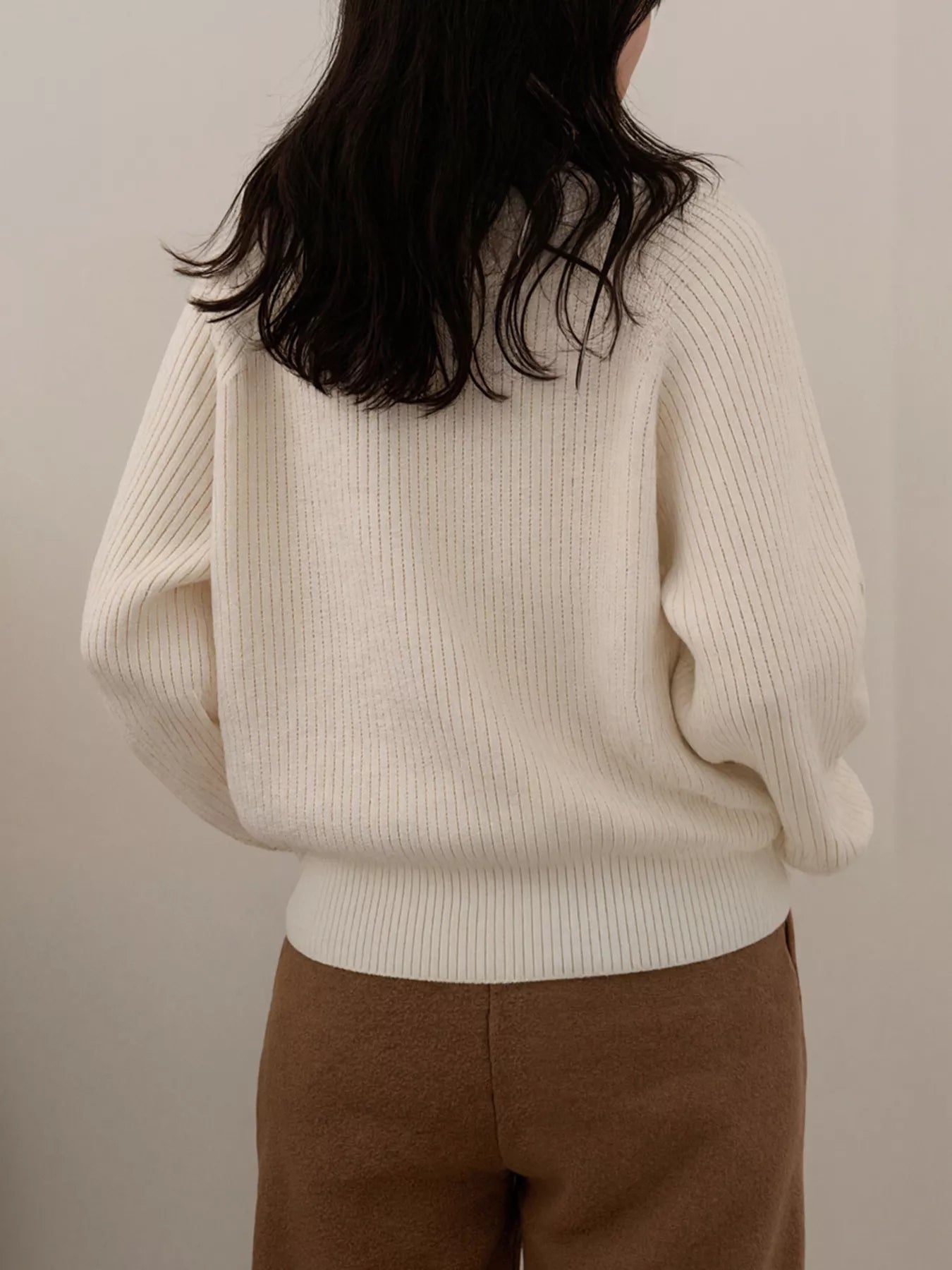 Button-Decorated Round Neck Sweater-Nordavory