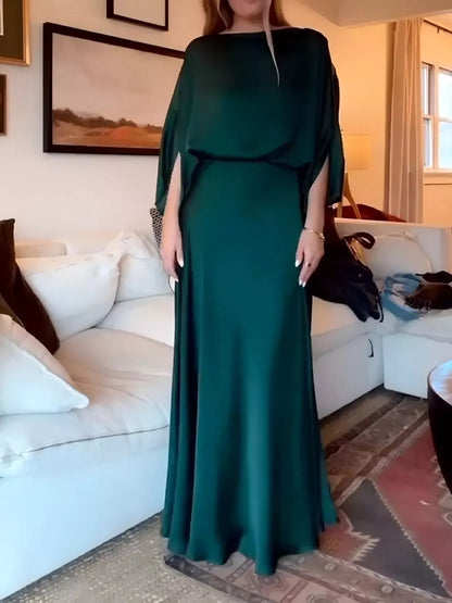 Full Size Elegant Batwing Sleeve Maxi Dress Plus Size-Nordavory
