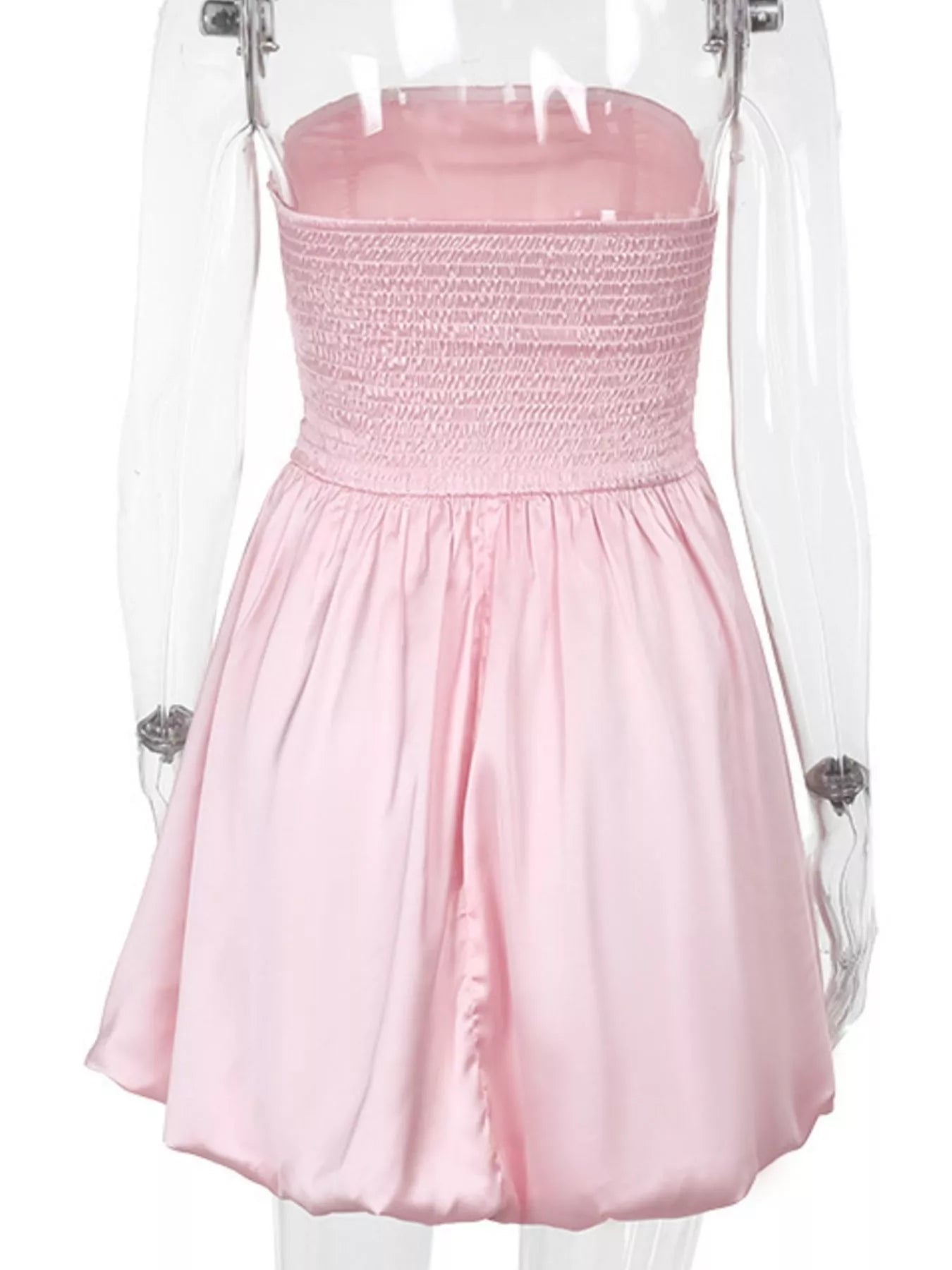 Strapless Ruched Mini Bubble Dress-Nordavory