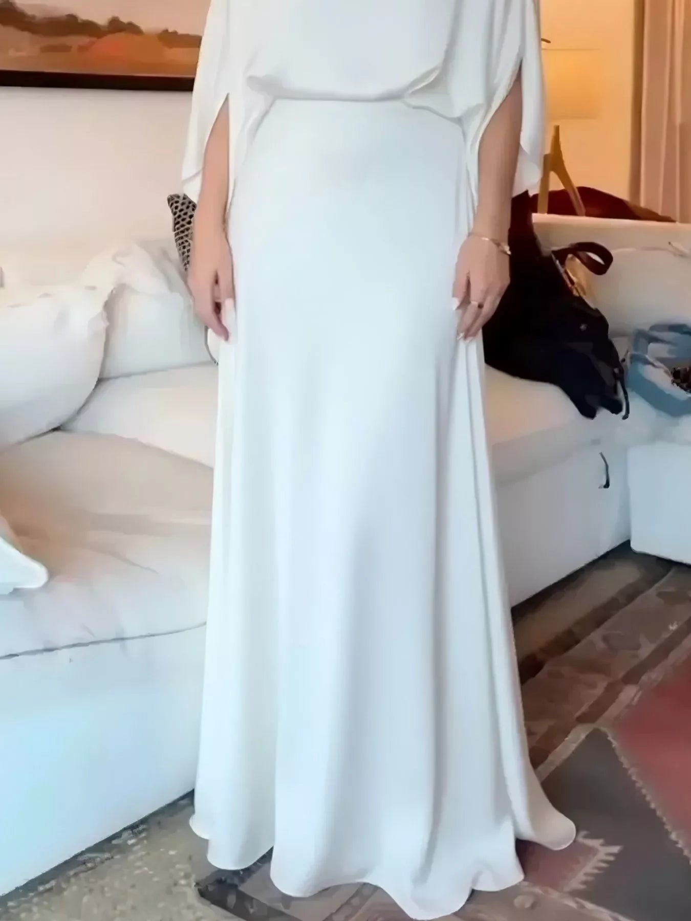 Full Size Elegant Batwing Sleeve Maxi Dress Plus Size-Nordavory