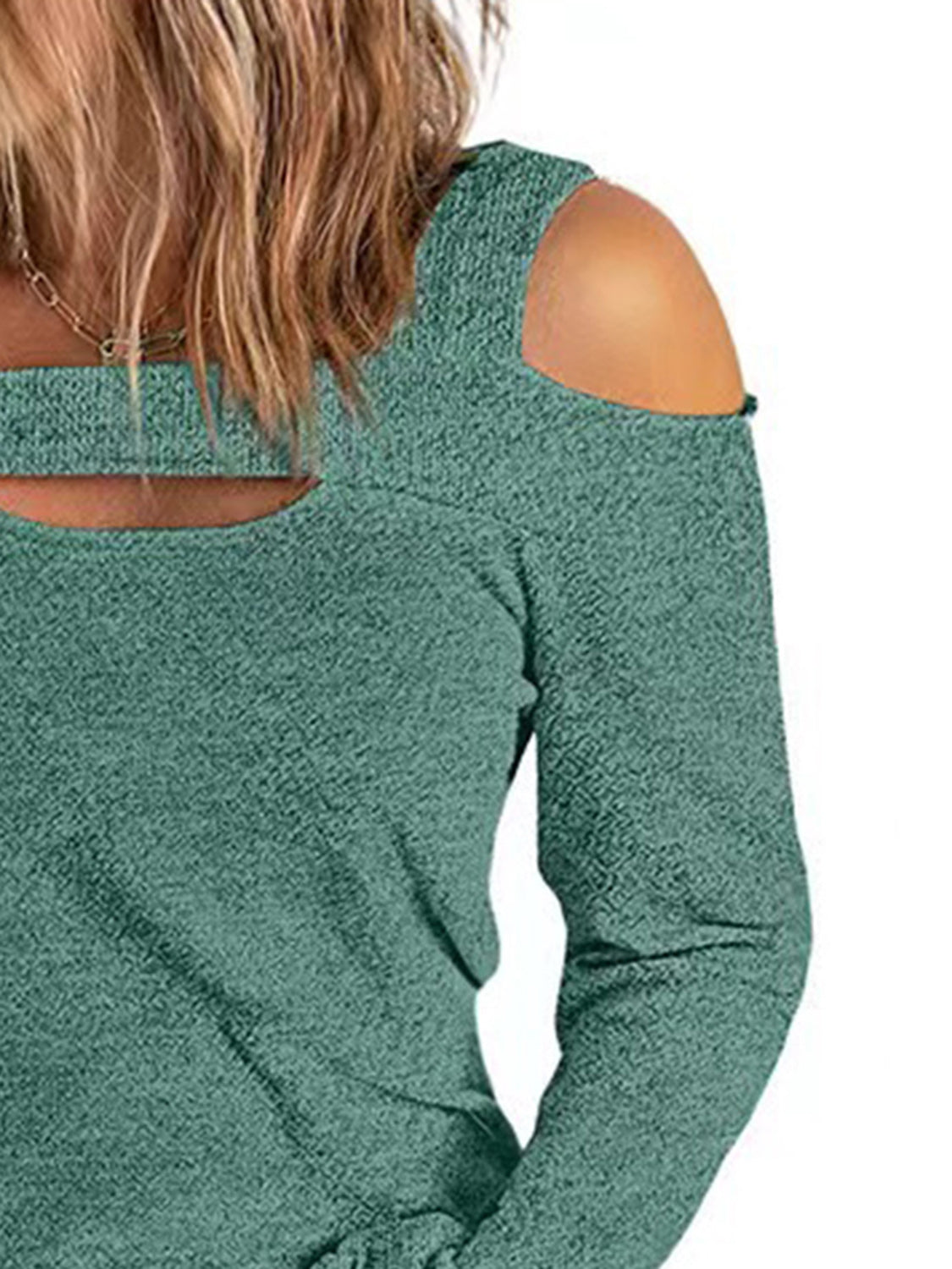 Full Size Cutout Cold Shoulder Blouse-Nordavory