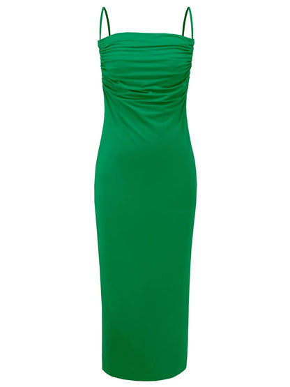 Backless Cowl Neck Sleeveless Cami Dress-Nordavory