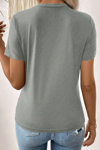 Solid Color Round Neck T Shirt-Nordavory