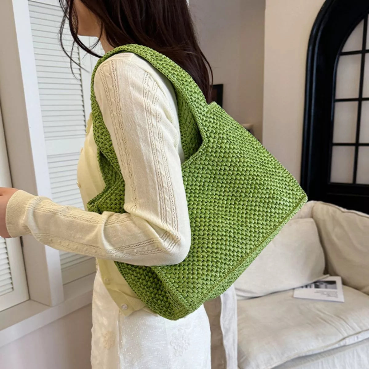 Woven Straw Handbag – image 5