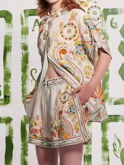 Printed Half Sleeve Shirt and Shorts Set-Nordavory