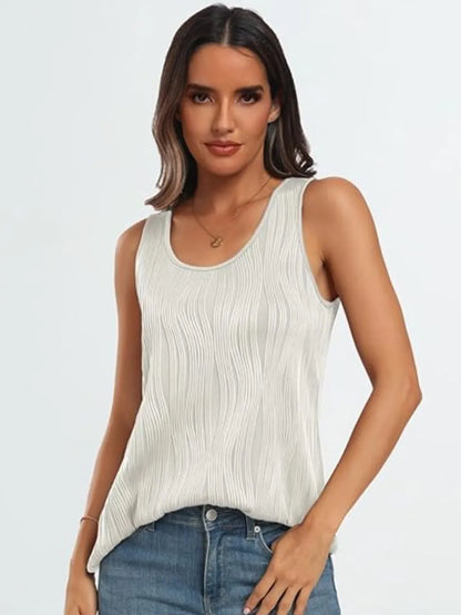 Round Neck Wide Strap Tank-Nordavory