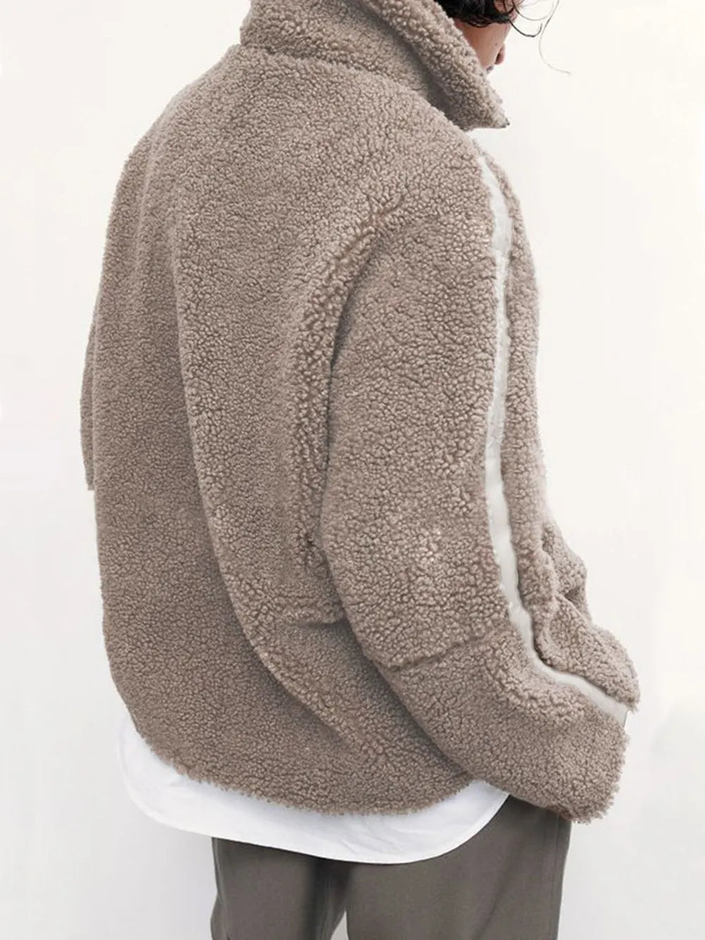 Zip Up Turtleneck Long Sleeve Plush Jacket-Nordavory