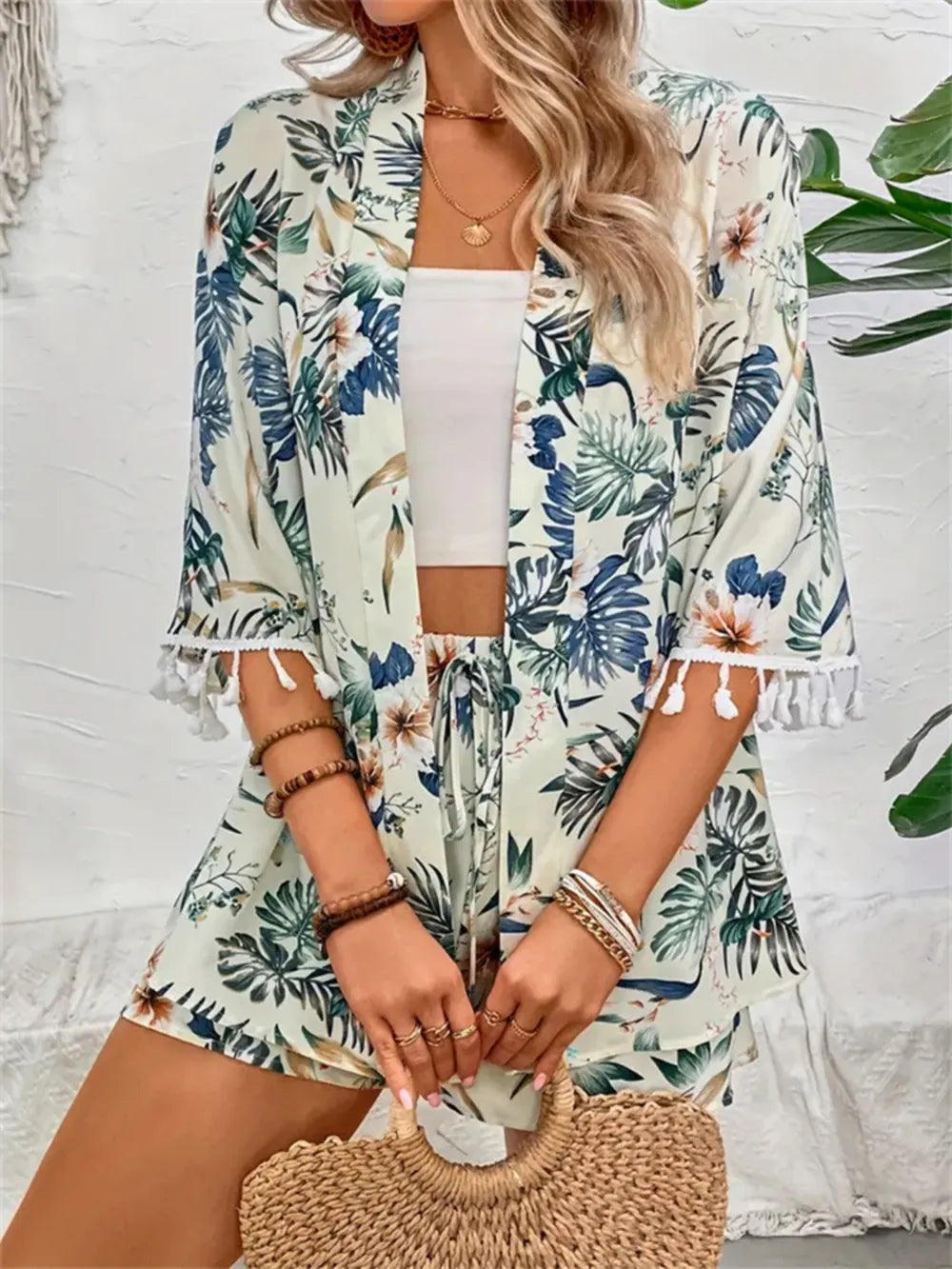 Printed Half Sleeve Top and Shorts Set-Nordavory