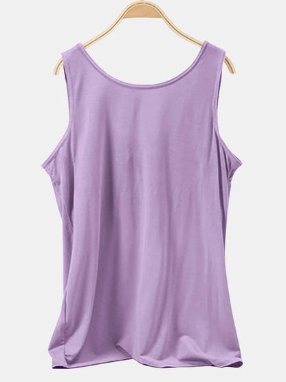 Scoop Neck Wide Strap Tank-Nordavory