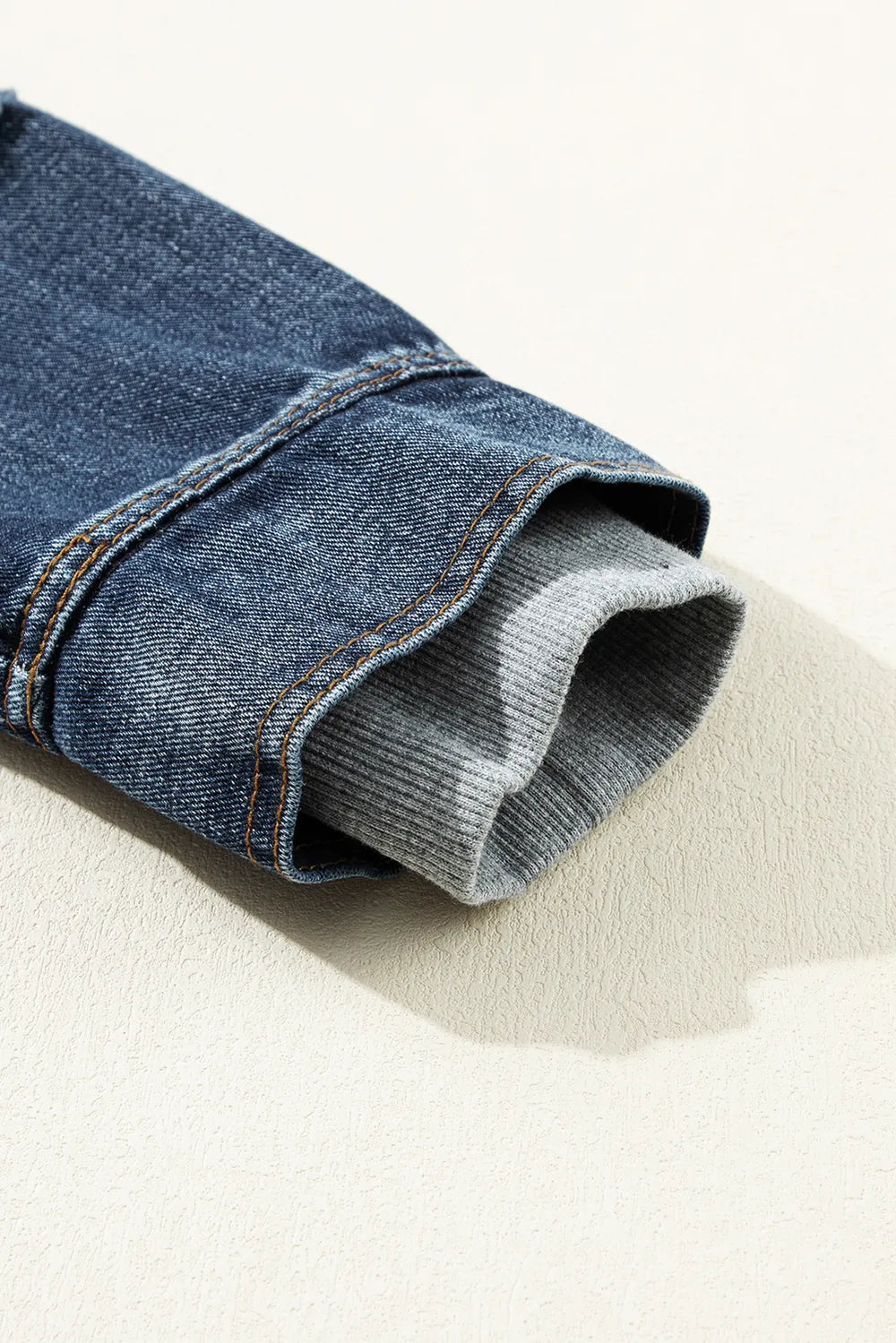 Fake Two-Piece Hooded Zip-Up Denim Jacket-Nordavory