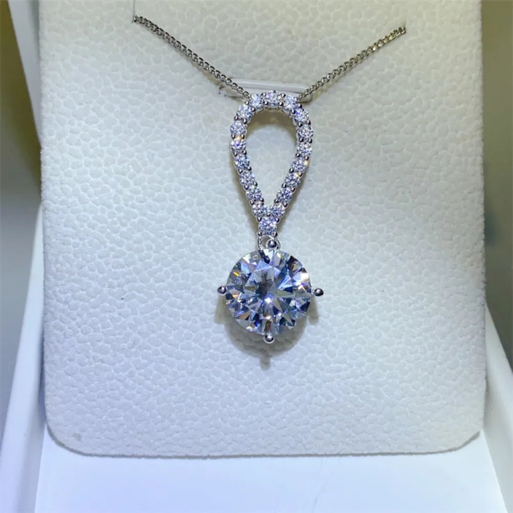 5 Carat Moissanite 925 Sterling Silver Teardrop Necklace-Nordavory