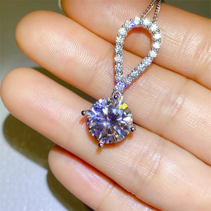5 Carat Moissanite 925 Sterling Silver Teardrop Necklace-Nordavory