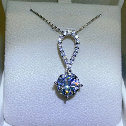 5 Carat Moissanite 925 Sterling Silver Teardrop Necklace-Nordavory