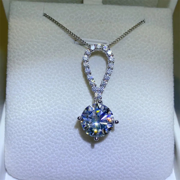 5 Carat Moissanite 925 Sterling Silver Teardrop Necklace-Nordavory