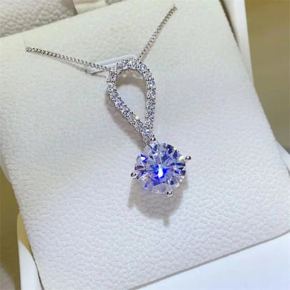 5 Carat Moissanite 925 Sterling Silver Teardrop Necklace-Nordavory