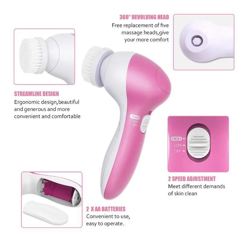 5 in 1 Face Massage Cleansing Brush Set - Nordavory