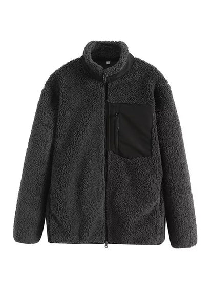 Zip Up Long Sleeve Plush Jacket-Nordavory