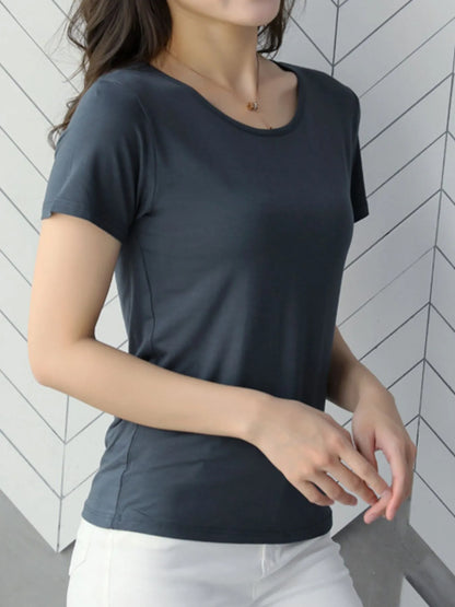 Round Neck Short Sleeve T-Shirt-Nordavory