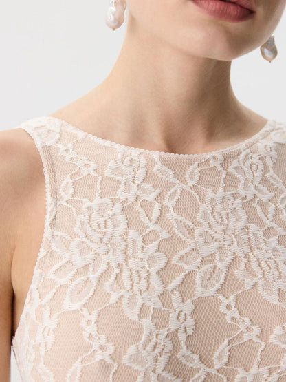 Lace Round Neck Tank-Nordavory