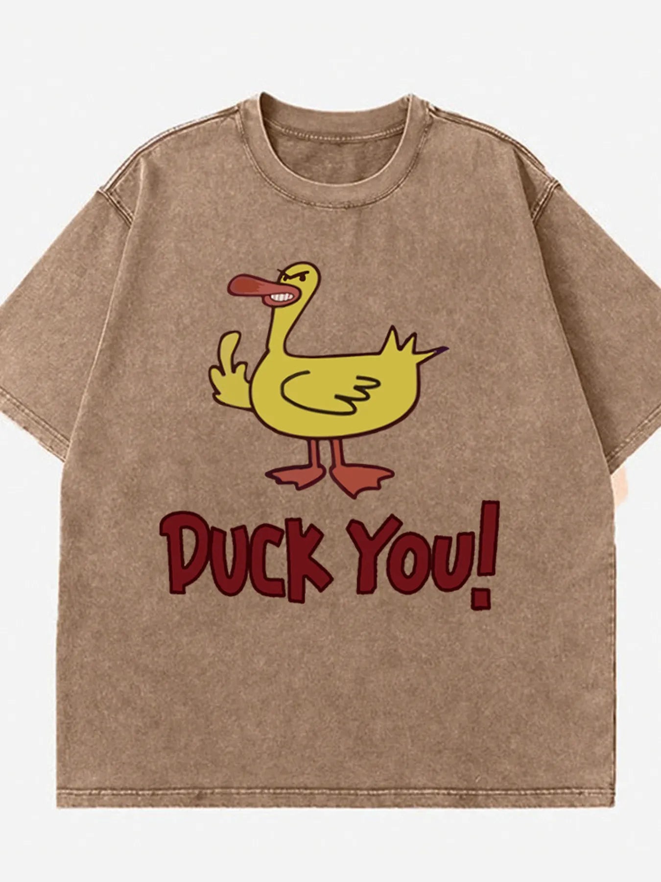 Duck Graphic Oversized Round Neck T-Shirt-Nordavory