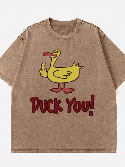 Duck Graphic Oversized Round Neck T-Shirt-Nordavory