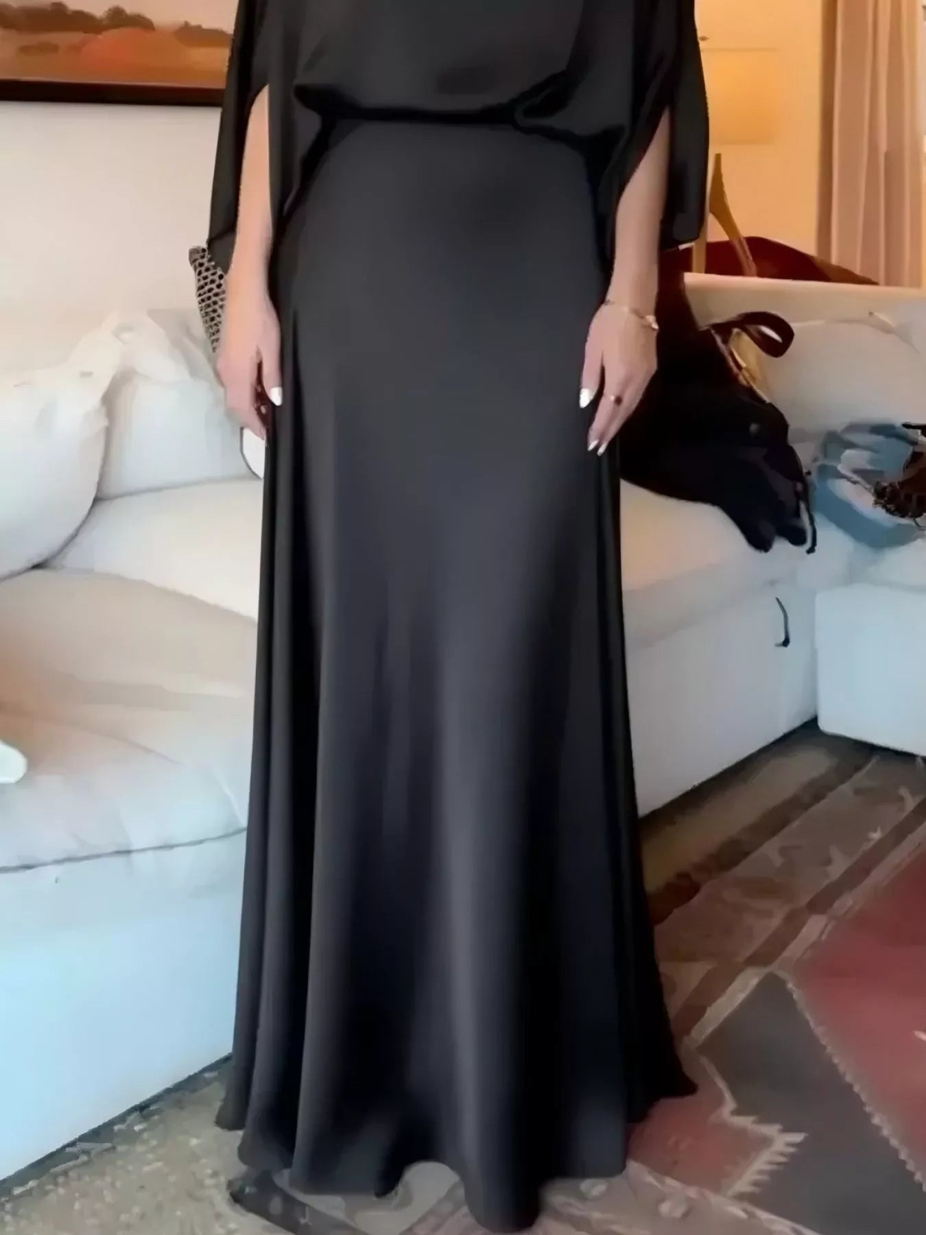 Full Size Elegant Batwing Sleeve Maxi Dress Plus Size-Nordavory